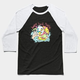 Water Devil Surfing-Devil Surfer Graphic Tee Baseball T-Shirt